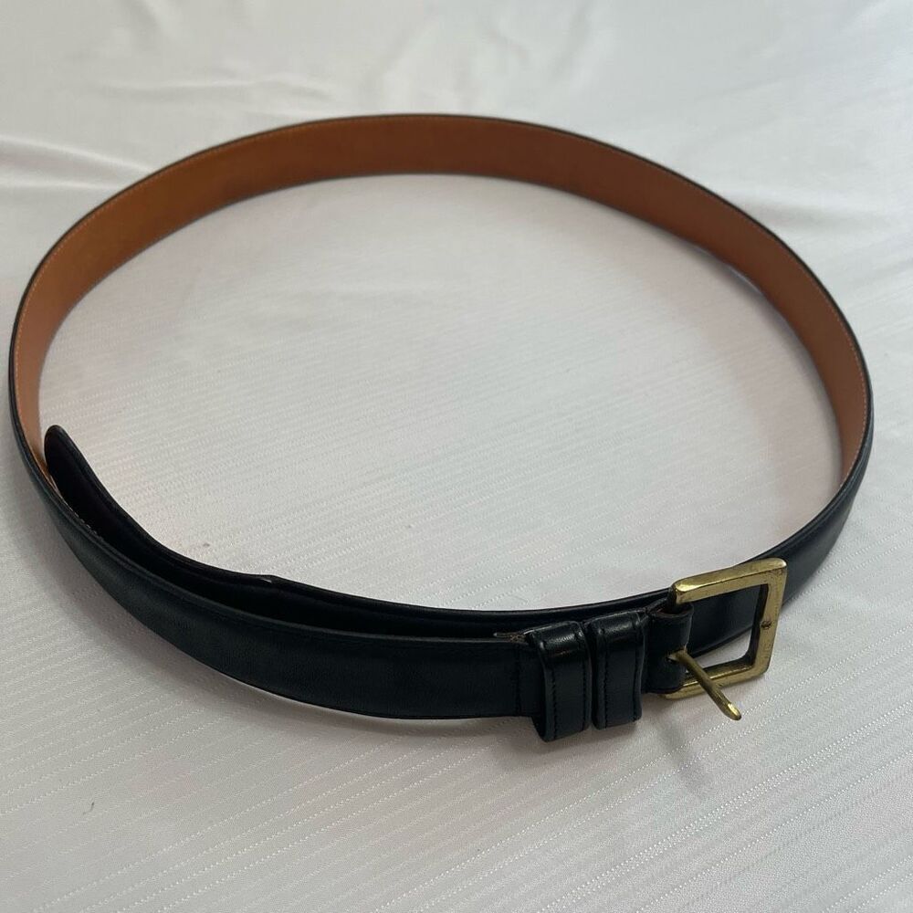 Coach VTG Men’s Black Leather 7601 Brass Buckle Belt Size 42